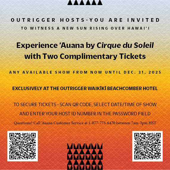 Complimentary ‘Auana Tickets for Hosts